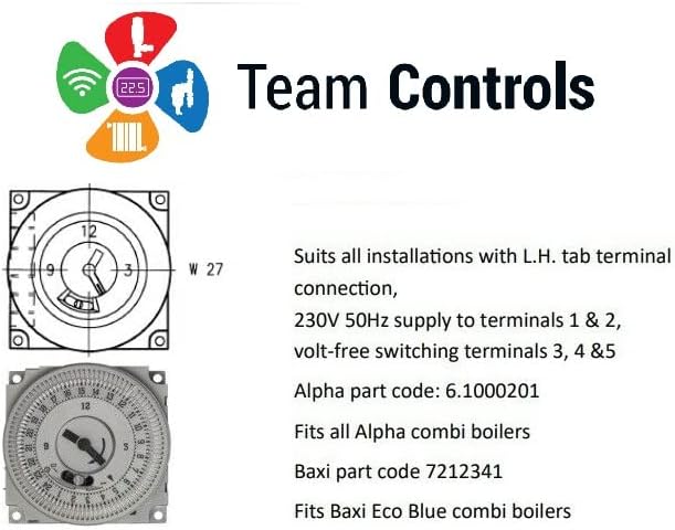 ALPHA Combi Boiler Multifit Mechanical Timer Clock 24 Hour Team Controls TC-FM27
