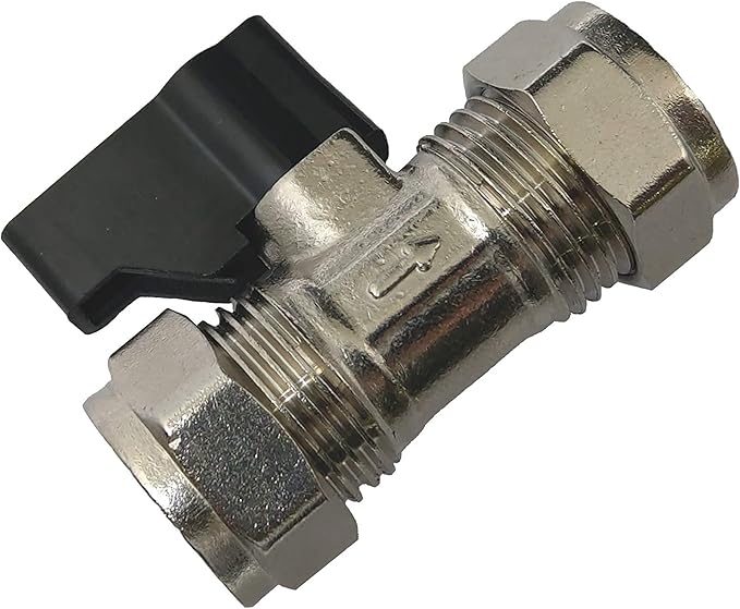 CHROME ISOLATING VALVE WITH HANDLE 15MM BOLOFIX LEVER VALVE THUMB TURN ISOLATION