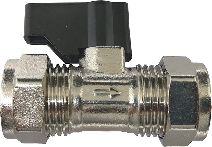 CHROME ISOLATING VALVE WITH HANDLE 15MM BOLOFIX LEVER VALVE THUMB TURN ISOLATION