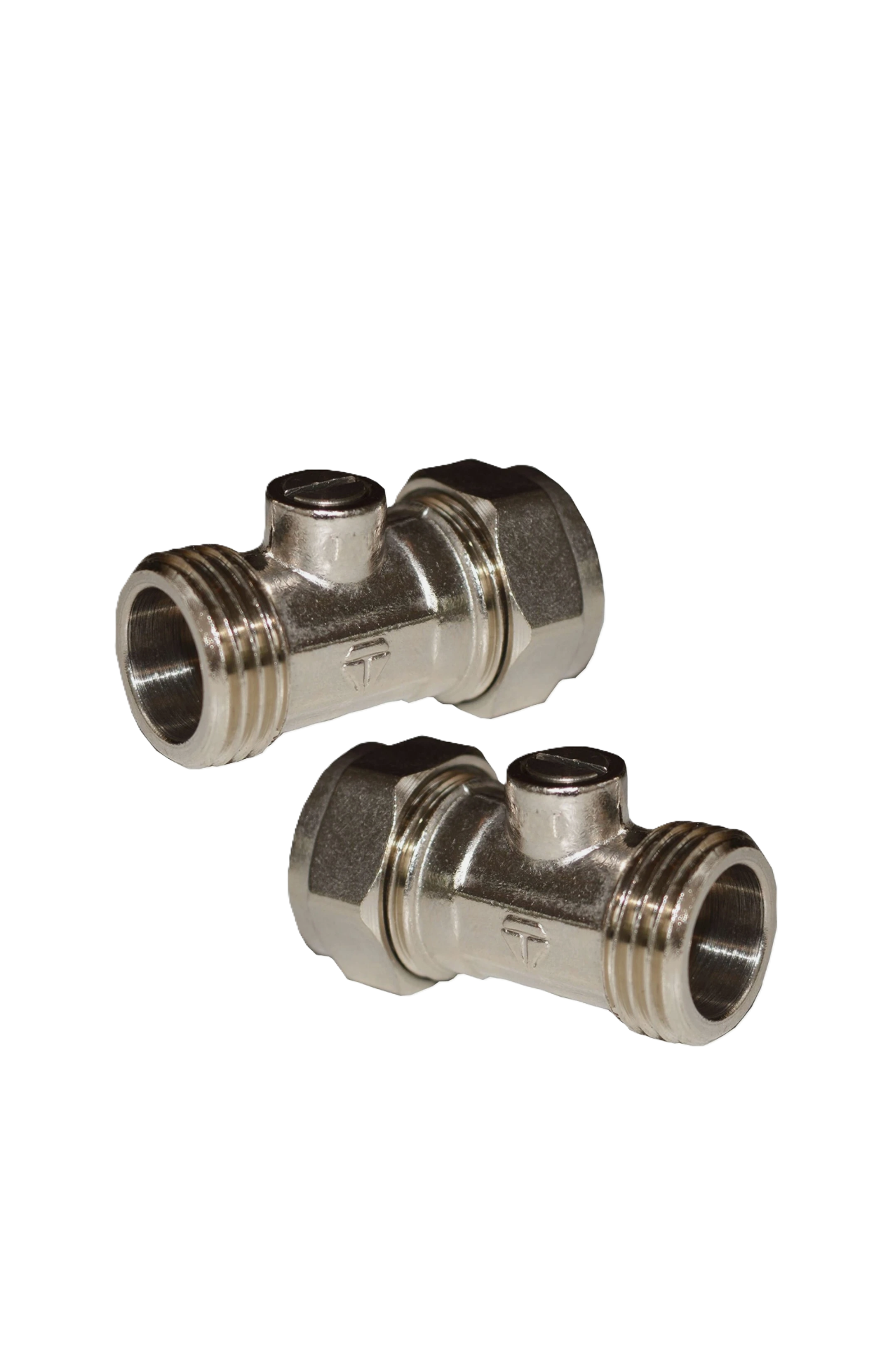 Isolating Valve 15mm x 1/2" Straight Chrome