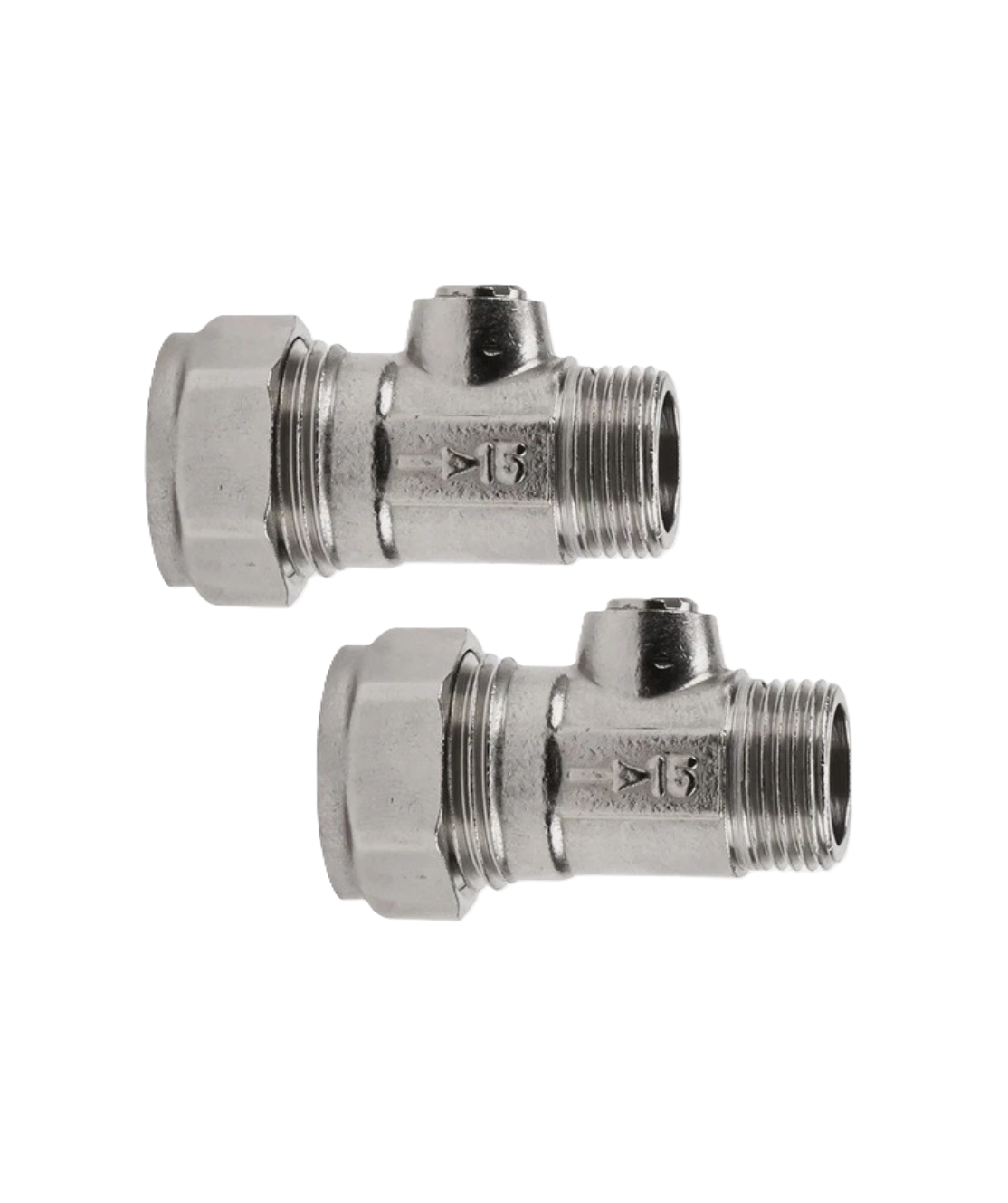 Isolating Valve 15MM X 3/8" Male Iron Chrome Pair