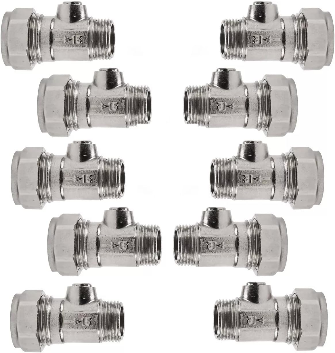 Isolating Valve 15MM X 3/8" Male Iron Chrome Pair
