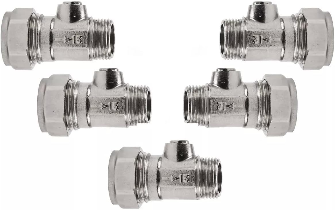 Isolating Valve 15MM X 3/8" Male Iron Chrome Pair
