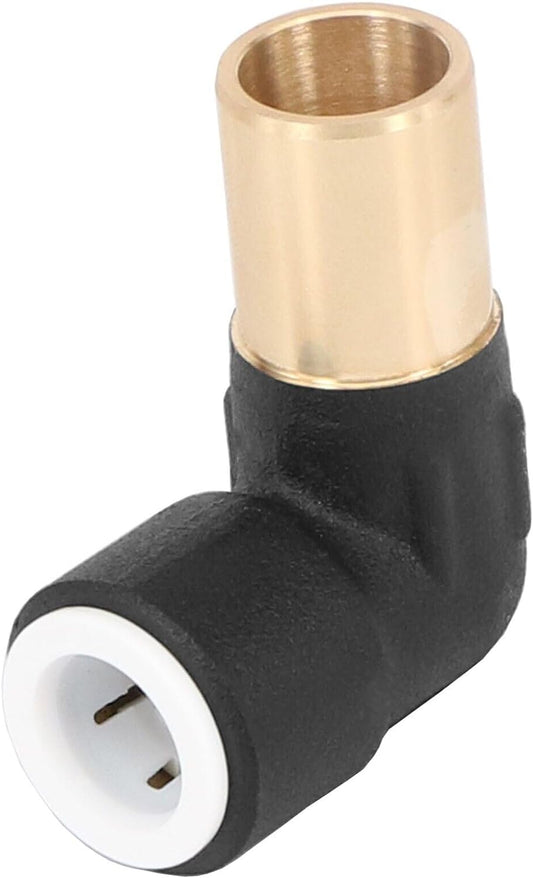 Radiator Valve Reducer Elbow Compression 15mm x 10mm Push Fit Black TC-ELB10B