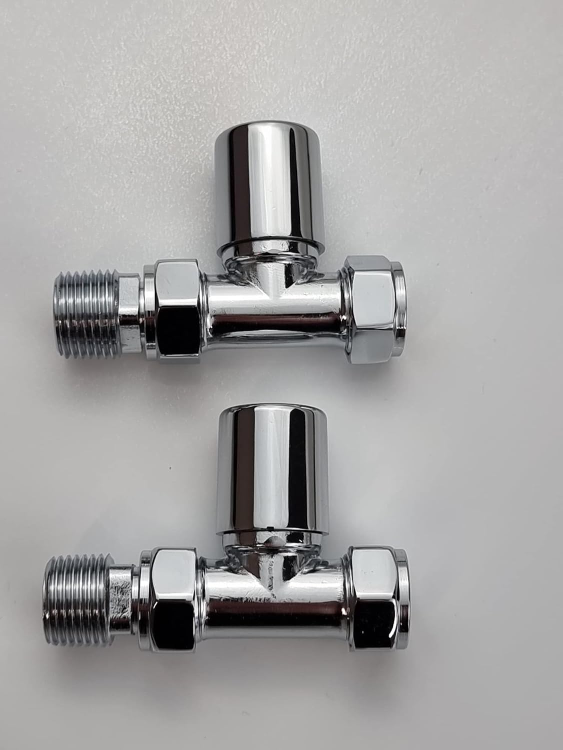 Manissa Milano Straight Chrome Towel Rail Valves 1/2" /15mm Radiator valves