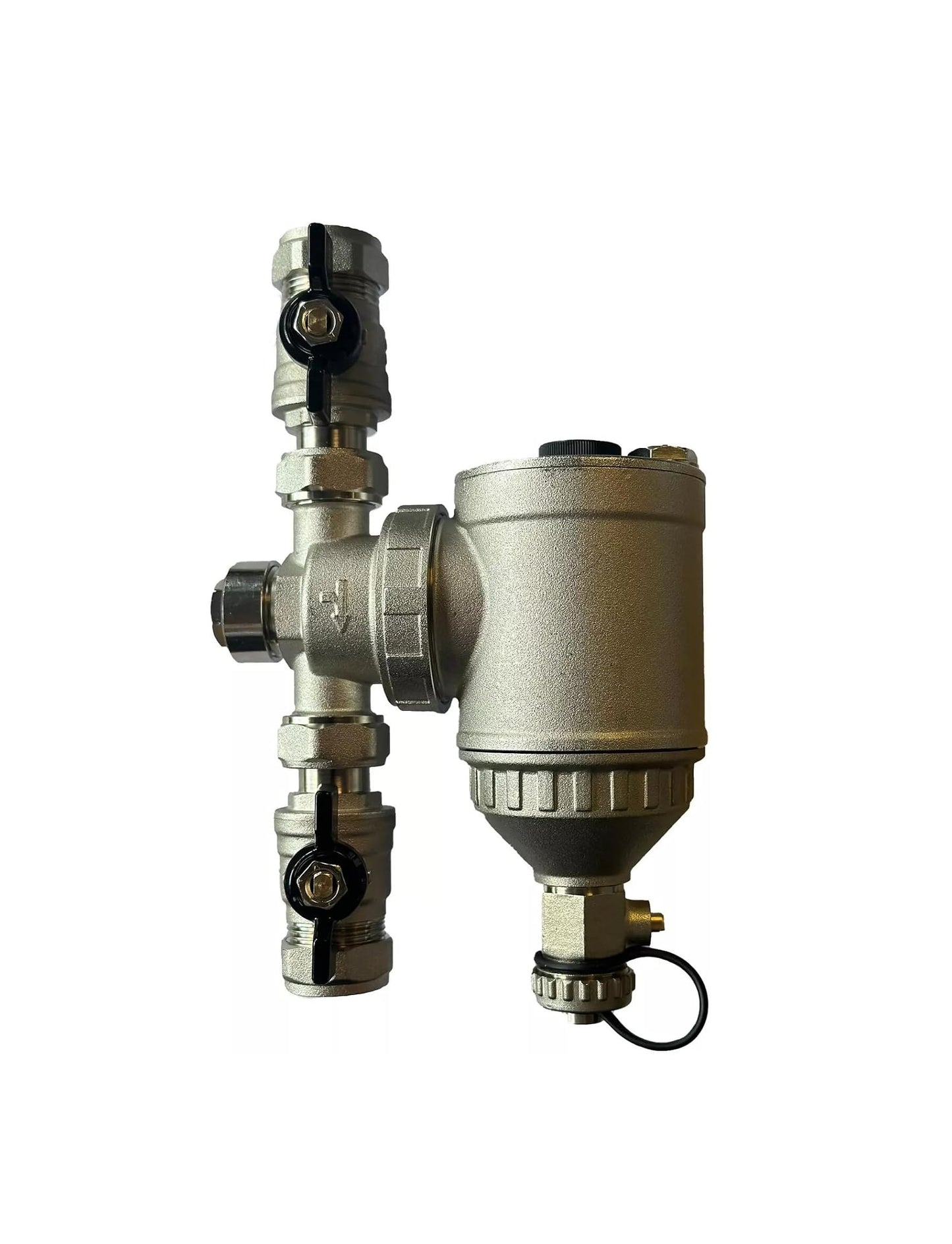 Brass Magnetic Boiler Filter 22mm Inline with Isolating Valves