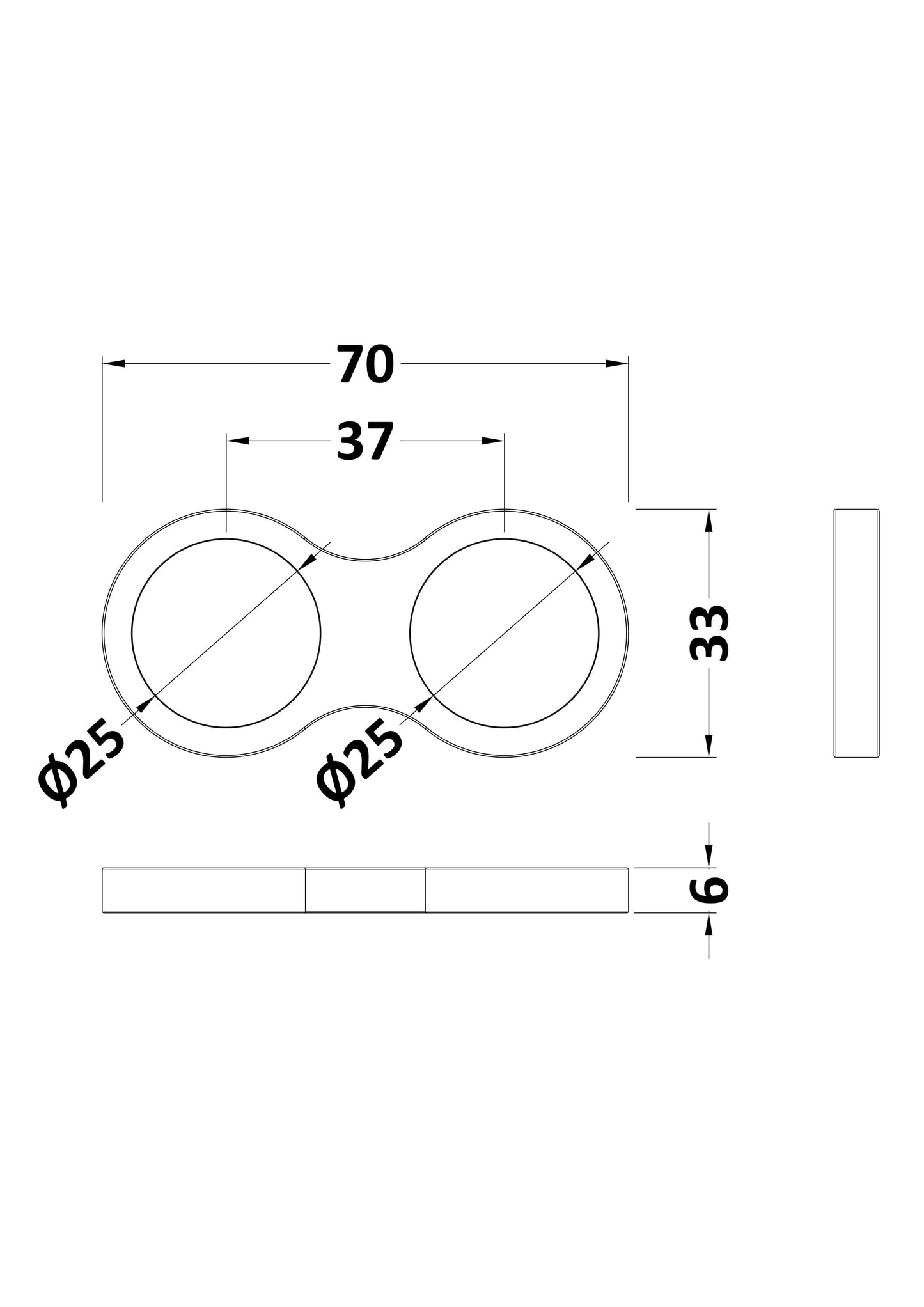 Nuie CIR91 Modern Bathroom Shower Accessories Universal Hose Retainer for Slide Rail Kits, 10mm x 80mm, Silver