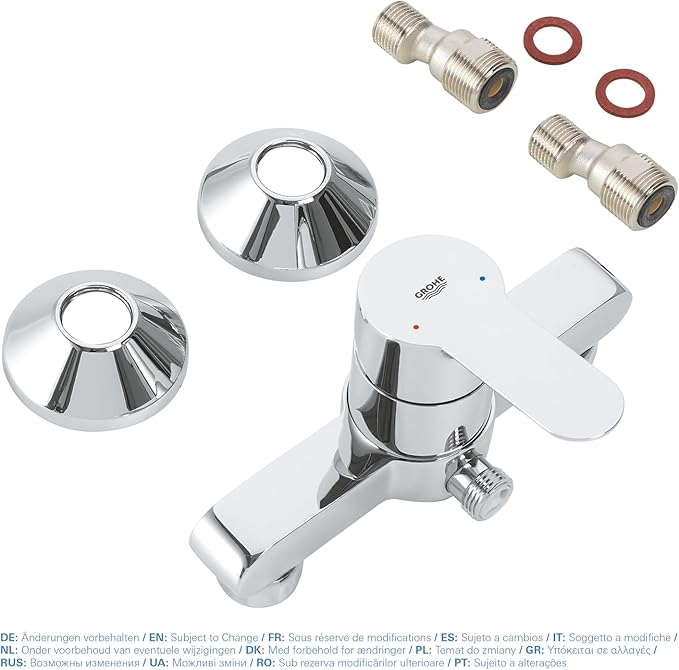 GROHE BauEdge | Bathroom Faucet - Single Lever Shower Mixer, Integrated Check Valve | Chrome | 23333000