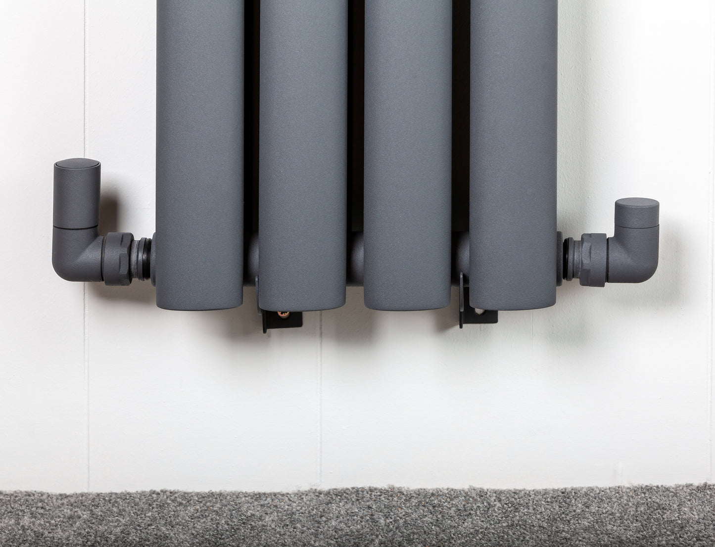 Designer Matt Anthracite Corner Angled Radiator Valves 15mm Pair Towel Rail Valve TC-RVCA