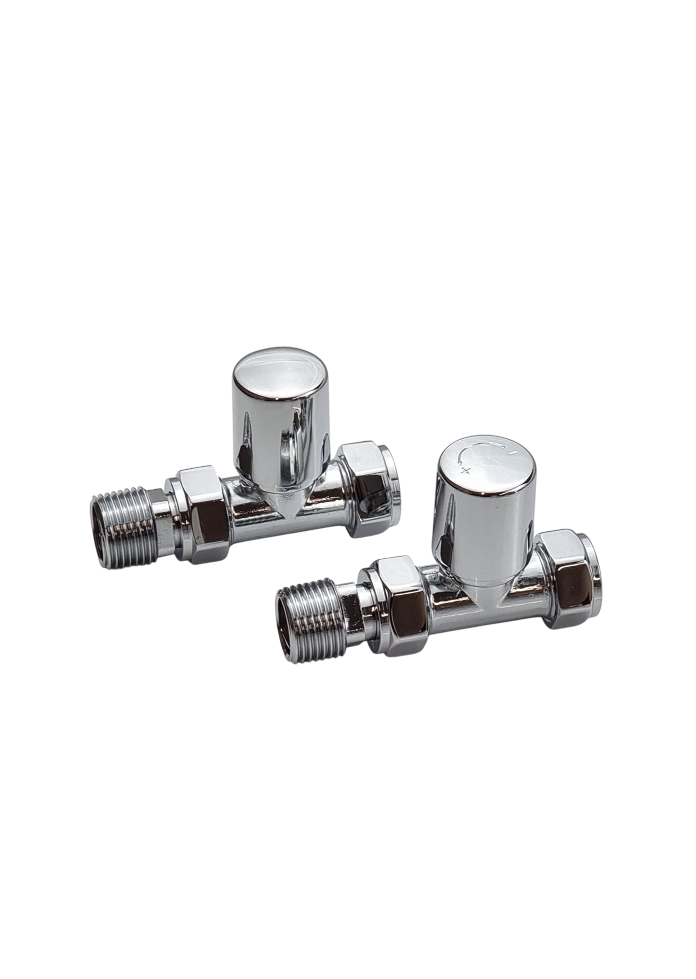 15mm Chrome Straight Towel Rail Radiator Valves