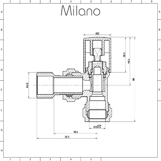 Milano - Modern Pair of 15mm Chrome Angled Heated Towel Rail Radiator Valves