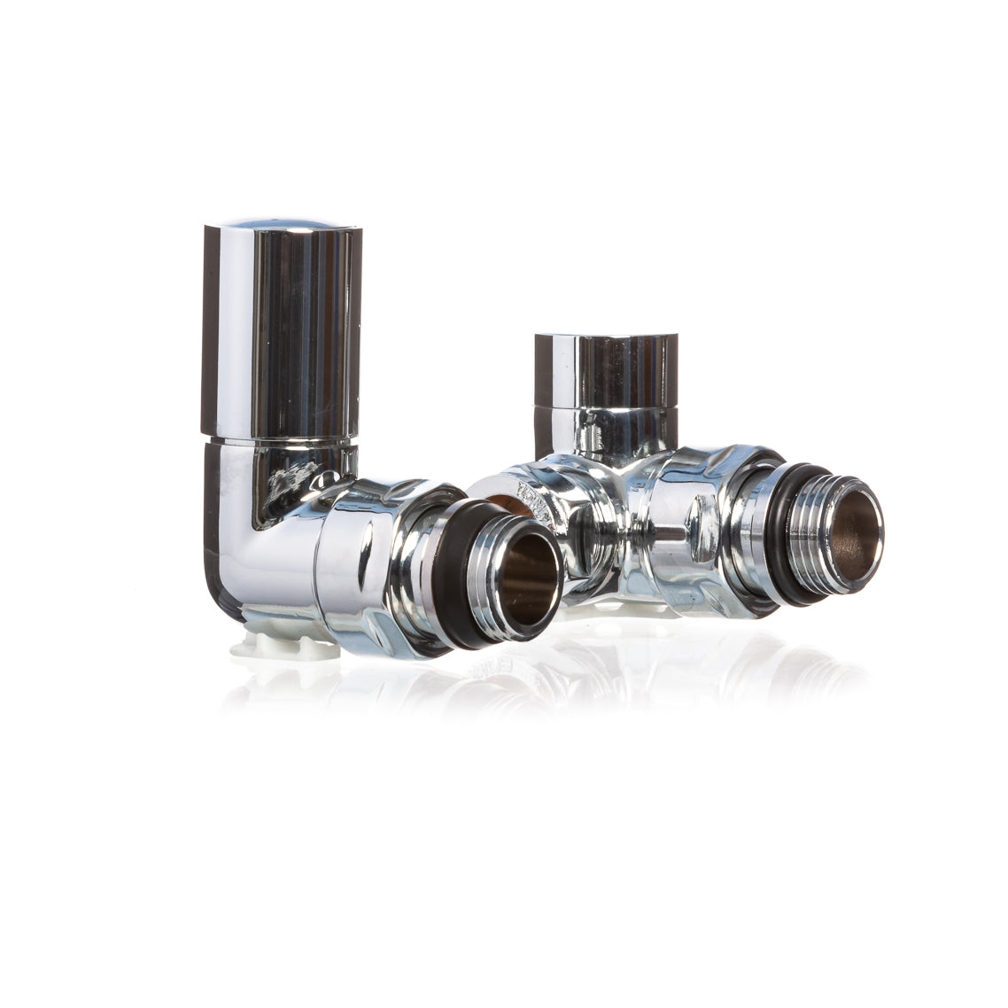 Chrome Corner Radiator Valves Towel Rail Valve Angled Pair Solid Brass 15mm TC-RVCC