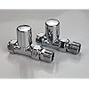 Manissa Milano Straight Chrome Towel Rail Valves 1/2" /15mm Radiator valves