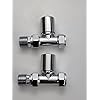 Manissa Milano Straight Chrome Towel Rail Valves 1/2" /15mm Radiator valves