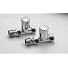 Manissa Milano Straight Chrome Towel Rail Valves 1/2" /15mm Radiator valves