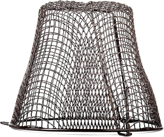 Universal Plastic Coated Circular Guard Basket Cage Cover Brown, 11" Dia x 6.5" D
