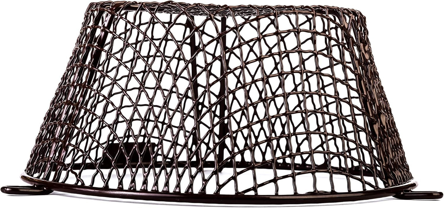 Universal Plastic Coated Circular Guard Basket Cage Cover Brown, 7" Dia x 4" D