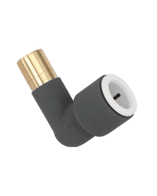Anthracite Pushfit Radiator Valve Elbow Stem 15mm x 15mm