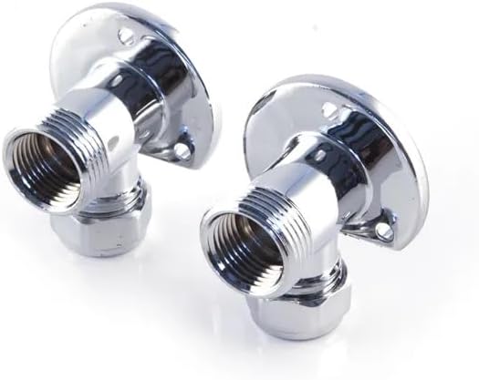 Exposed Shower Wallplate Elbow 15mm x 3/4'' Pair