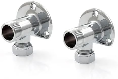 Exposed Shower Wallplate Elbow 15mm x 3/4'' Pair