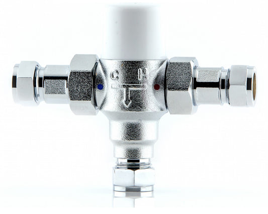 Thermostatic Mixing Blending Valve 15mm Hot Water for Shower Bath Basin Bidet Douche TC-TMV