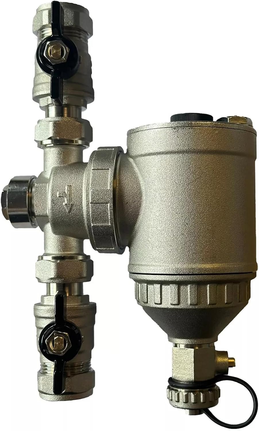Brass Magnetic Boiler Filter 22mm Inline with Isolating Valves