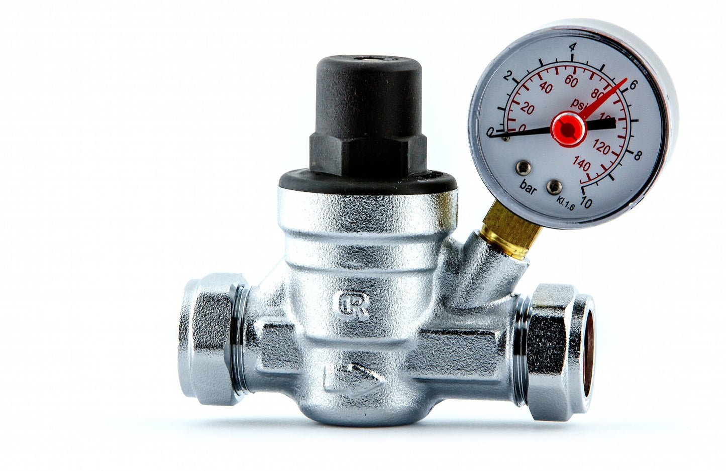 Water Pressure Regulating Reducing Valve inc Gauge 15mm 22mm TC-PRV1522