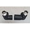 Kartell Matt Black Corner Towel Rail Radiator Rad Valves Angled Pair 15mm x 1/2''