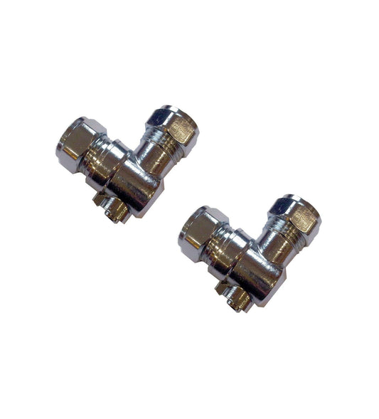 15mm Isolating Valve 90 Degree Elbow 15mm - Pack of 2