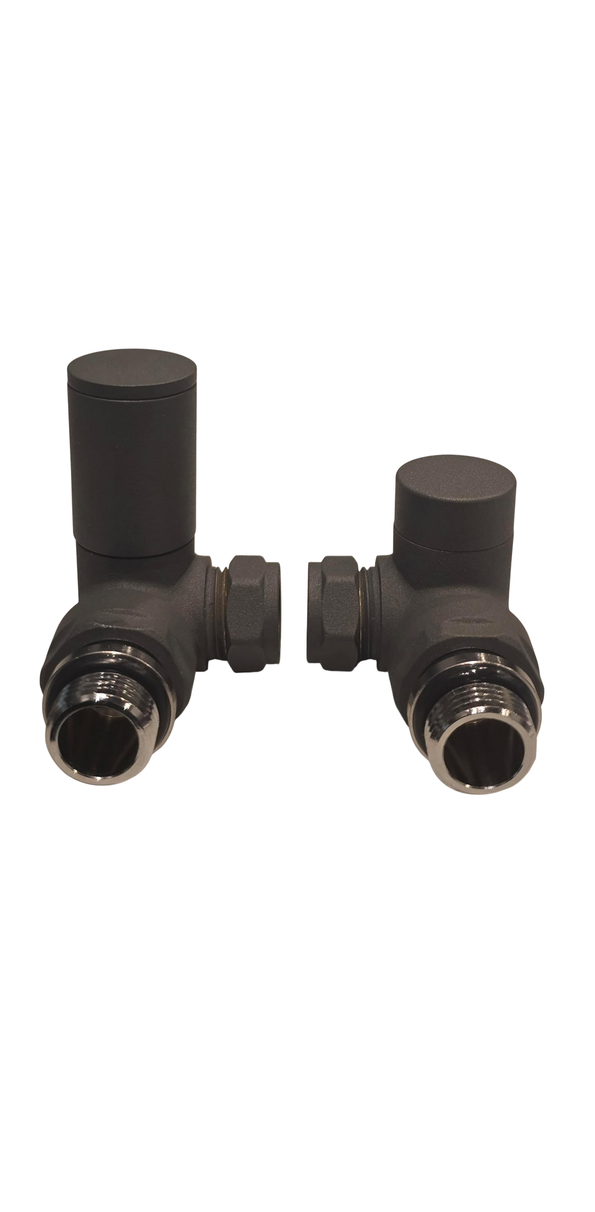 Matt Anthracite Corner Towel Rail Radiator Valves 15mm Pack