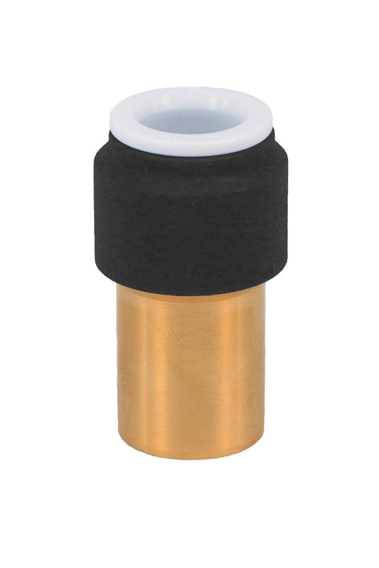 Radiator Valve 15mm x 10mm Push fit Black Reducer Straight