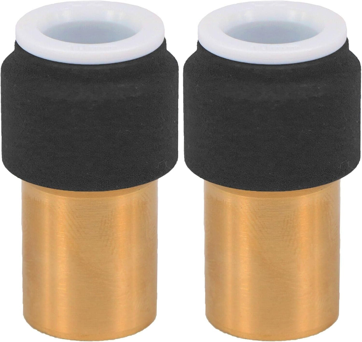 Radiator Valve 15mm x 10mm Push fit Black Reducer Straight