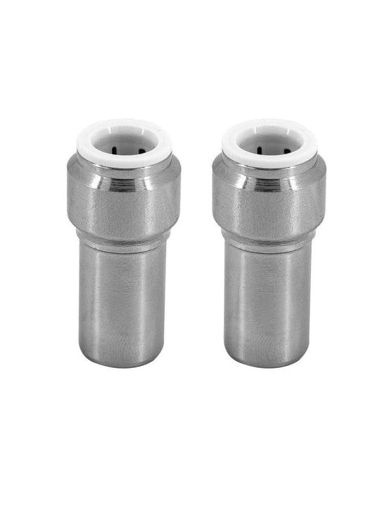 Radiator Valve 15mm x 10mm Push fit Chrome Reducers Straight Pair