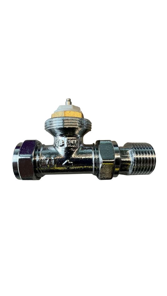 Thermostatic Radiator Valve Straight TRV Body ONLY no Head 15mm x 1/2"
