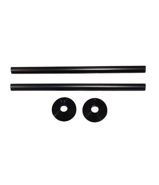 Radiator Pipe Covers & Collars PAIR - BLACK 15mm Pipe Shroud 300mm