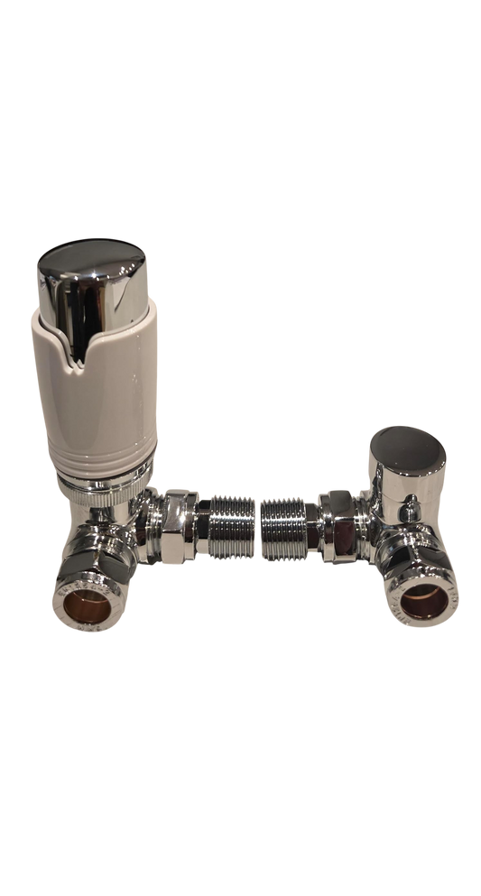 Corner Thermostatic Radiator Valve & Lockshield Valve Pack