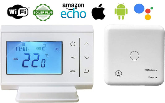 Team Controls WiFi RF Smart Programmable Room Thermostat Wireless - Compatible with Google Home Assistant & Amazon Echo